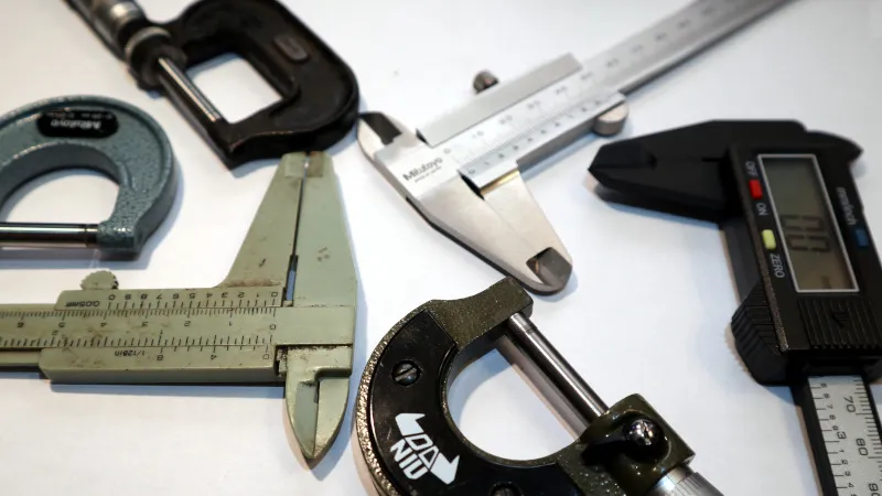 Various gauges — bore, vernier, micrometers
